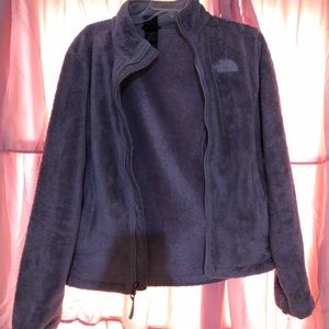 Gray North Face Fur Jacket